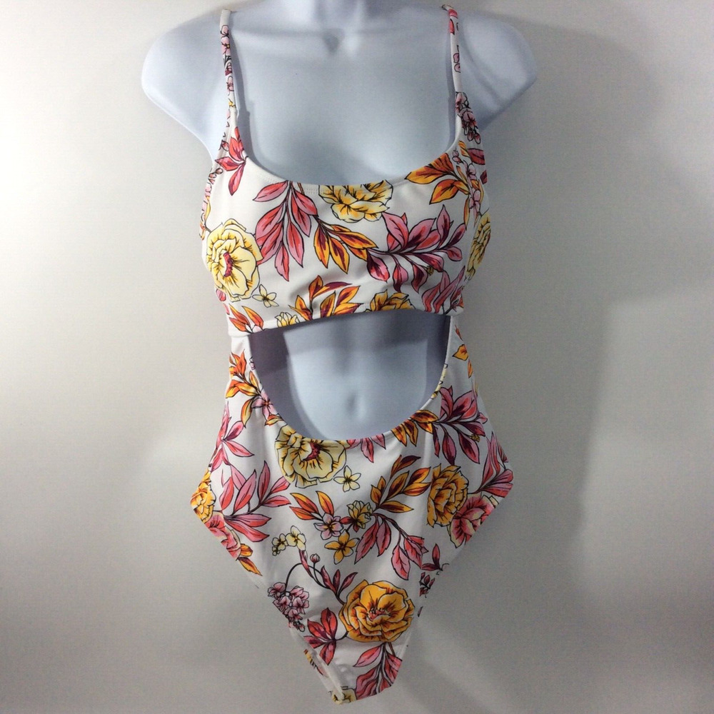 Endless Sun XL One Piece Bathing Suit White Floral
